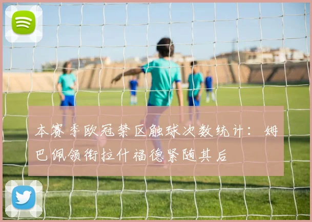 本赛季欧冠禁区触球次数统计：姆巴佩领衔拉什福德紧随其后